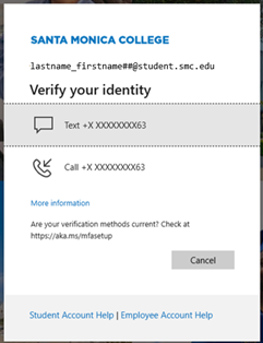 Verify your identity box