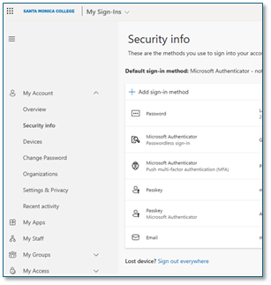 Security info window