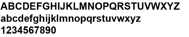 Arial Bold Alphabet and Numbers