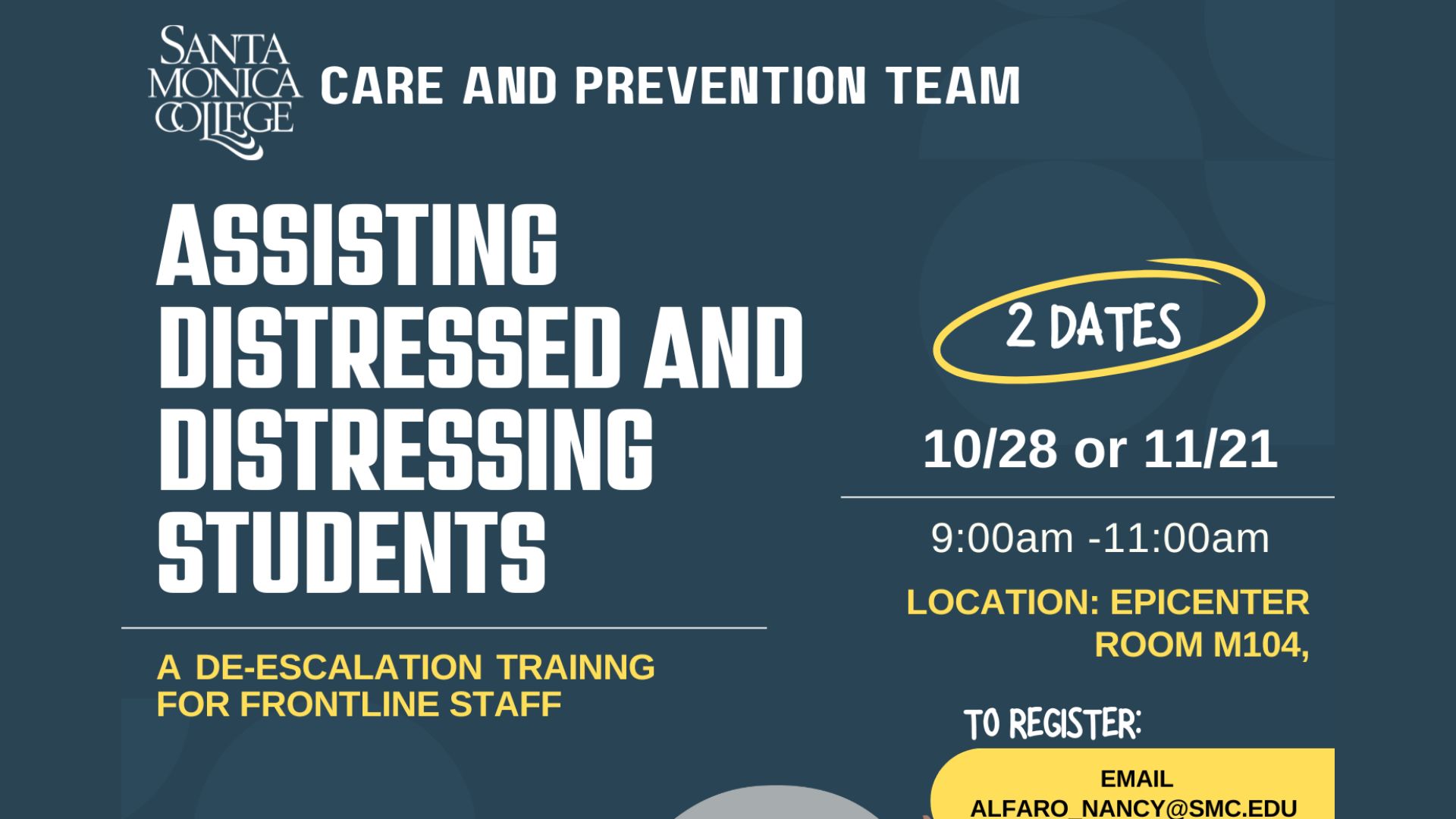 Assisting Distressed and Distressing Students: A De-escalation Training for Frontline Staff